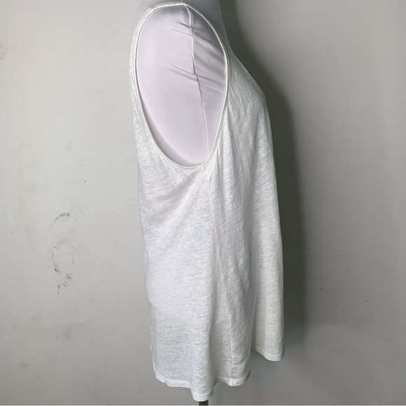 Calypso St. Barth Women's 100% Linen White Scoop Tank Top Size Large - Picture 4 of 15